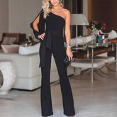 Creative One Shoulder Asymmetric Jumpsuit